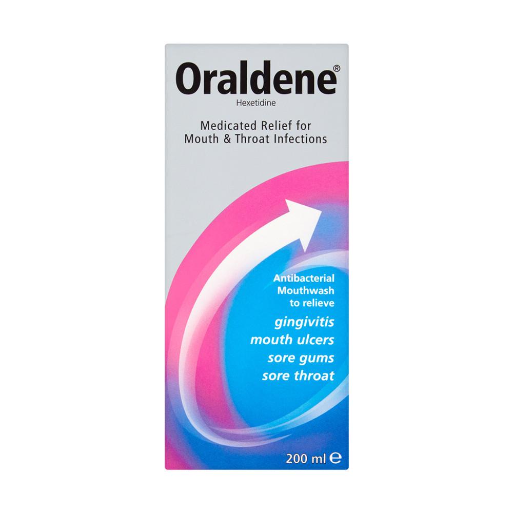 Oraldene Medicated Relief Mouthwash for Mouth & Throat Infections 200ml Image 1
