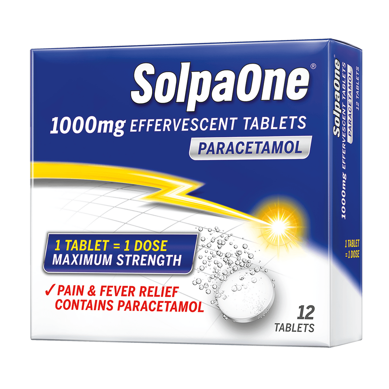 SolpaOne 1000mg Effervescent 12 Tablets Image 1