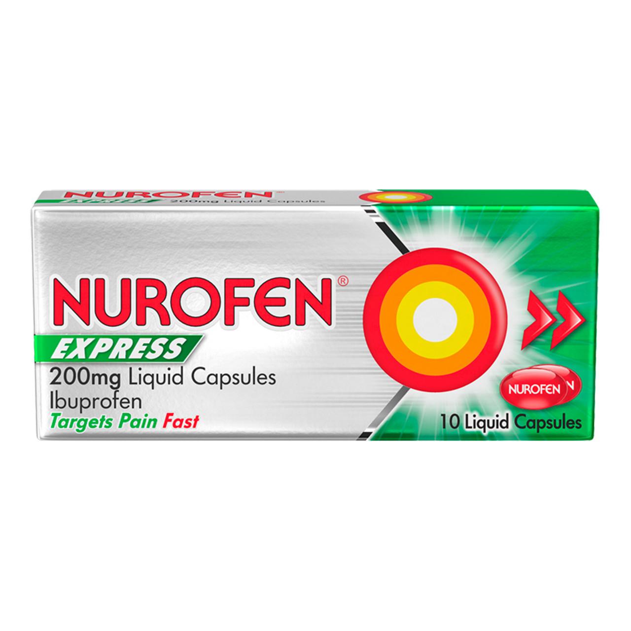 Nurofen Express 200mg Liquid 10 Liquid Capsules Image 1