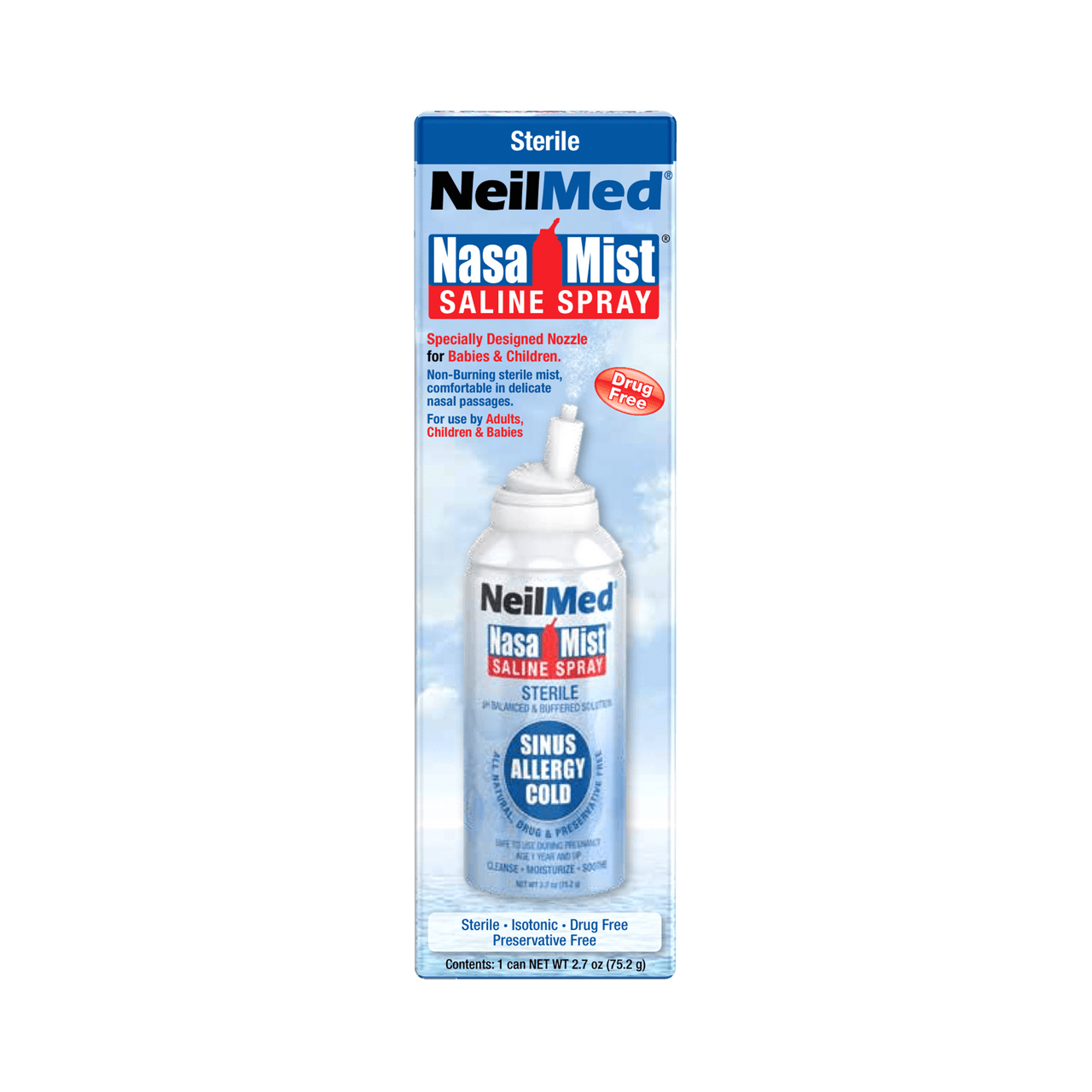 Neilmed NasaMist Isotonic (Hayfever/Breathe easy) Saline Nasal Spray 75ml Image 1