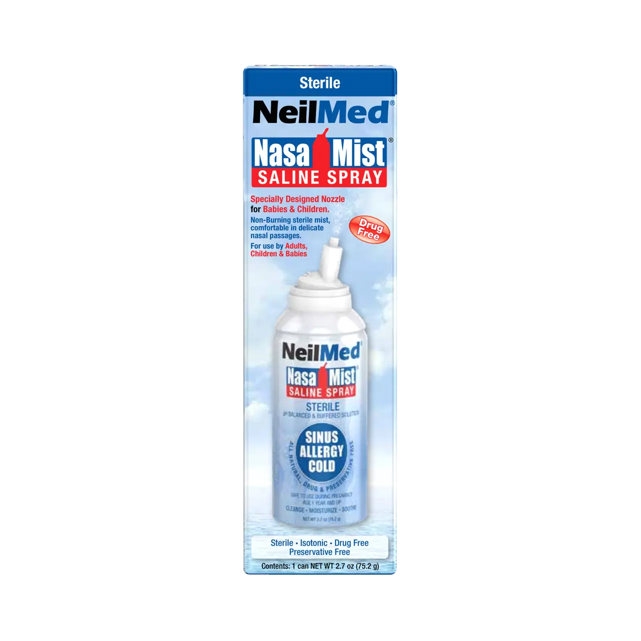 Neilmed NasaMist Isotonic (Hayfever/Breathe easy) Saline Nasal Spray 75ml Image 1