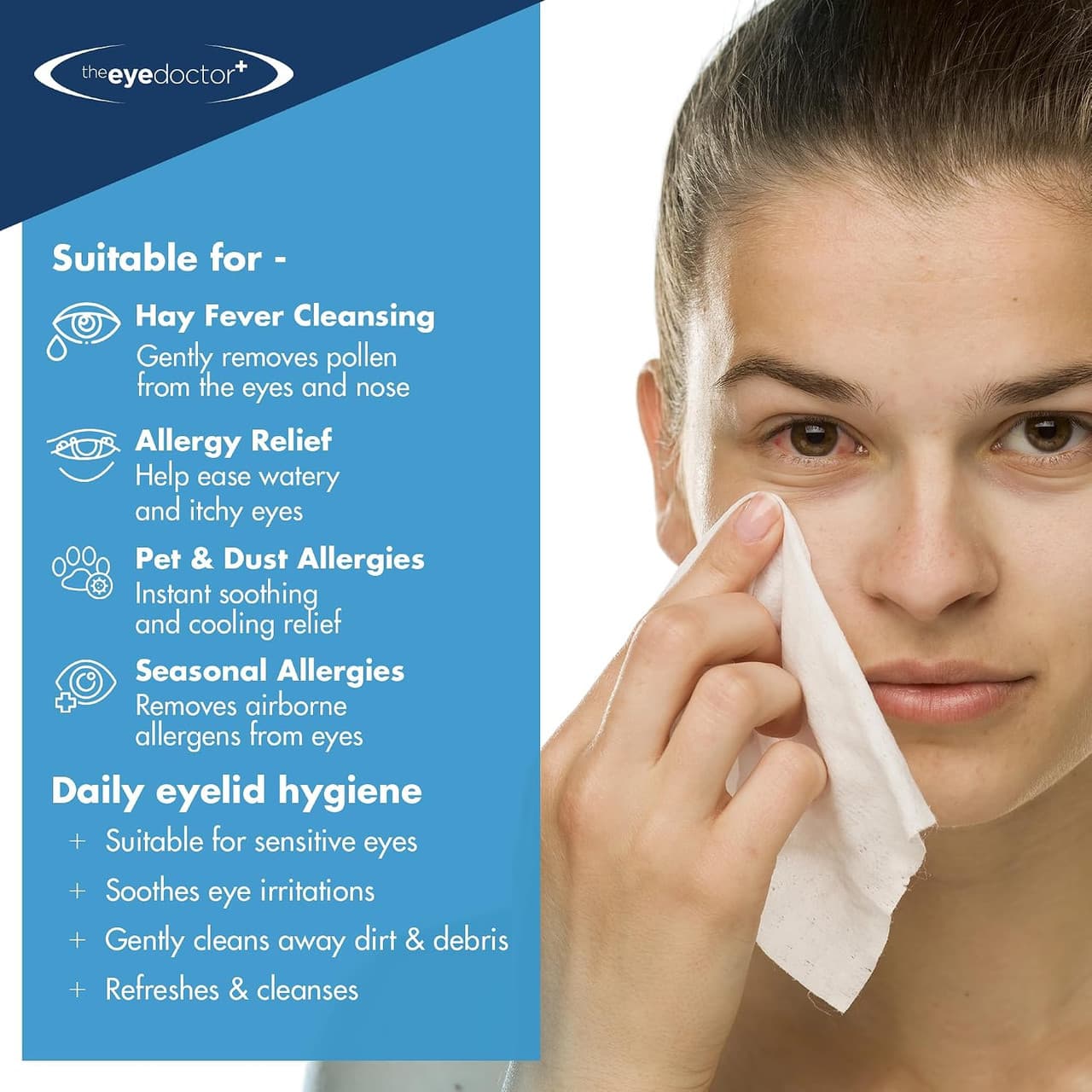 The Eye Doctor Biodegradable Hayfever Relief Eyelid Wipes 20 Pack Image https://cdn11.bigcommerce.com/s-g585yu857h/images/stencil/1280w/products/2930/41909/81pR8AJ6JYL._AC_SL1500___31441.1792740536.jpg1