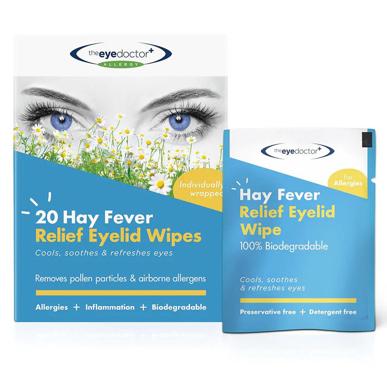 The Eye Doctor Biodegradable Hayfever Relief Eyelid Wipes 20 Pack Image https://cdn11.bigcommerce.com/s-g585yu857h/images/stencil/1280w/products/2930/5114/The-Eye-Doctor-Biodegradable-Hayfever-Relief-Eyelid-Wipes__22456__43985.1781189679.jpg1