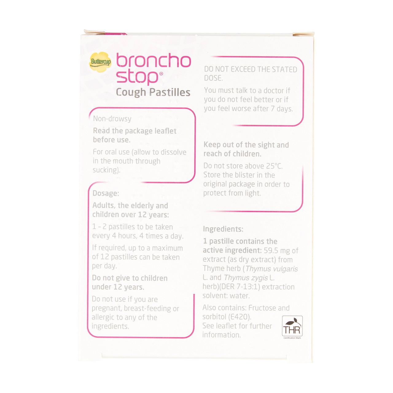 Buttercup Bronchostop Cough Pastilles 20 Pack Image https://cdn11.bigcommerce.com/s-g585yu857h/images/stencil/1280w/products/2931/5117/Buttercup-Bronchostop-Cough-Pastilles__69085__21789.1740667906.jpg1