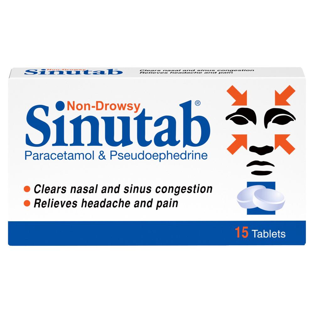 Sinutab Non Drowsy 15 Tablets Image 1