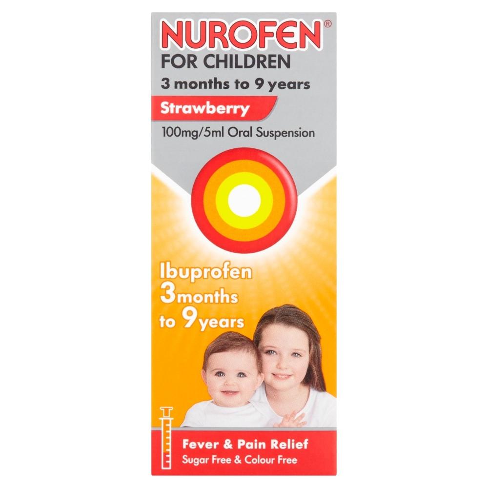 Nurofen for Children Liquid Strawberry Flavour 100ml Image 1