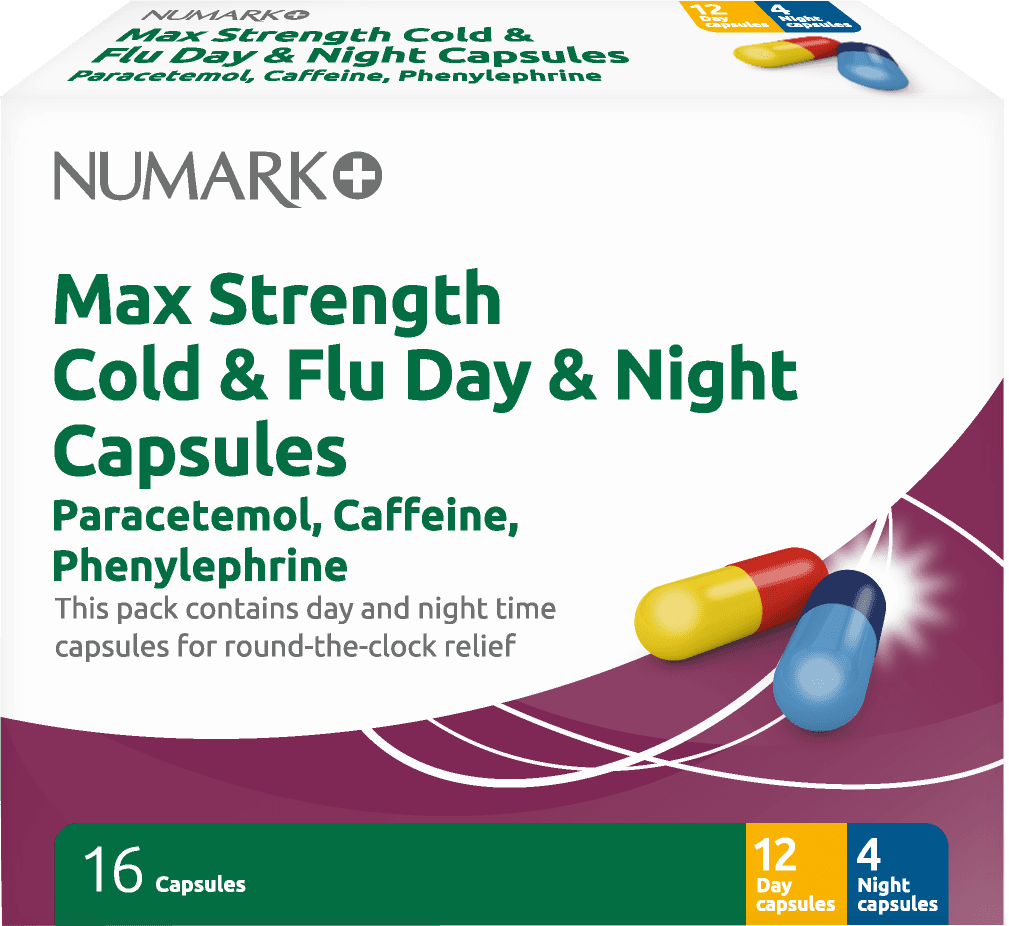 Numark Max Strength Cold & Flu Day & Night 16 Capsules Image 1