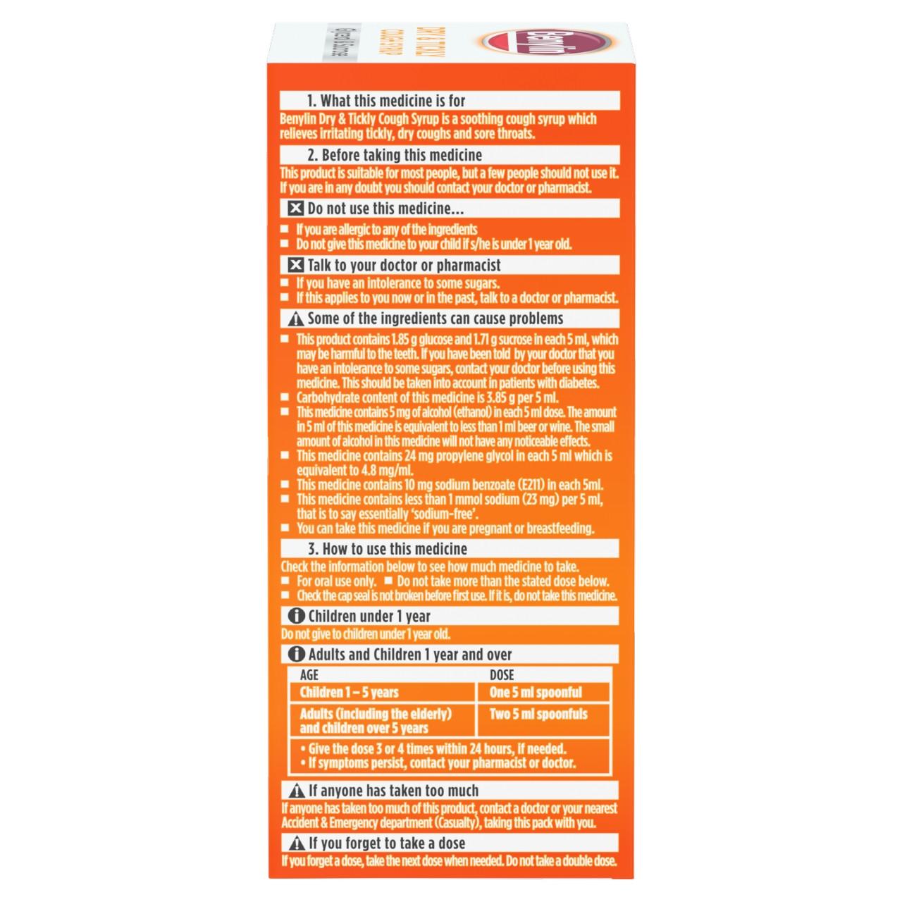 Benylin Dry & Tickly Cough Syrup 150ml Image https://cdn11.bigcommerce.com/s-g585yu857h/images/stencil/1280w/products/2996/33563/03574661370194_T24___74414.1783004422.jpg1