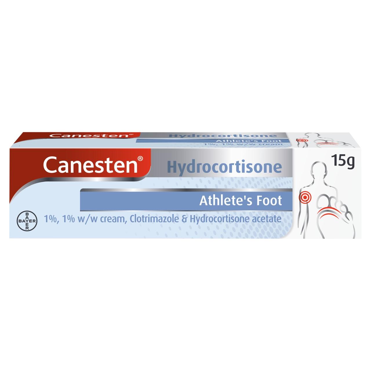 Canesten Hydrocortisone Anti Fungal Foot Cream 15g Image 1