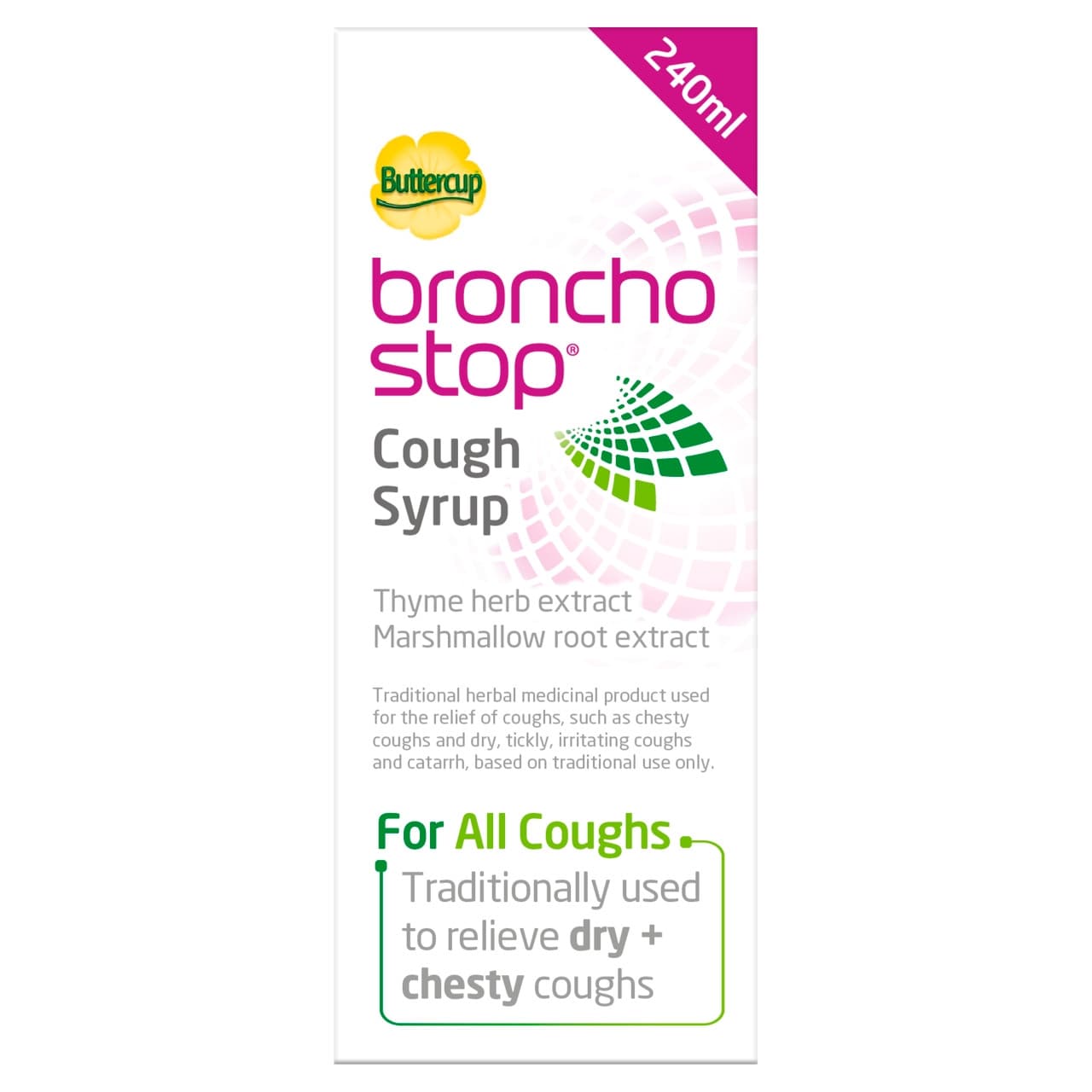Buttercup Bronchostop Cough Syrup 240ml Image 1
