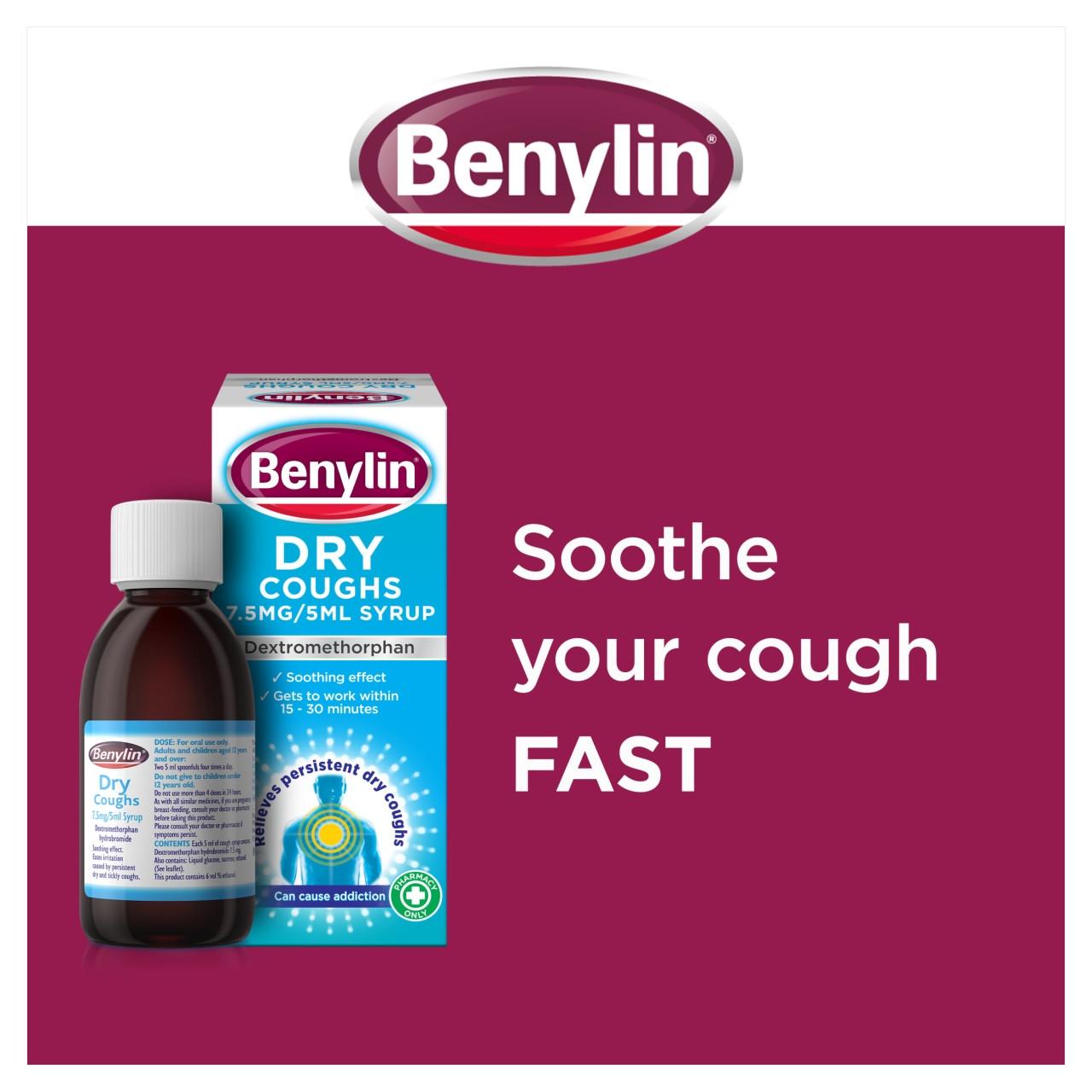 Benylin Dry Coughs Syrup 150ml Image https://cdn11.bigcommerce.com/s-g585yu857h/images/stencil/1280w/products/3033/33456/03574661191935_T60___38082.1783003276.jpg1