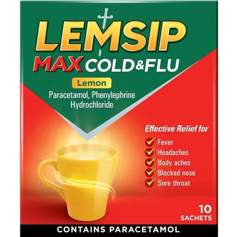 Lemsip Max Cold & Flu Lemon 10 Sachets Image 1