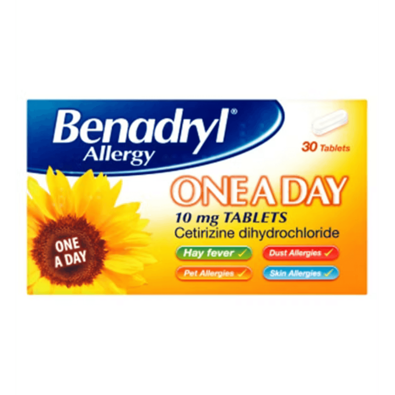 Benadryl Allergy One A Day 10mg 30 Tablets Image 1