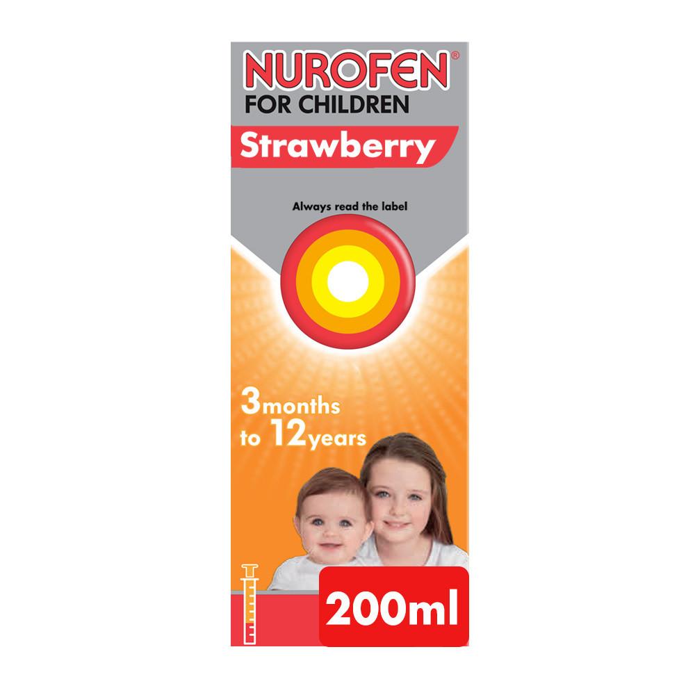 Nurofen for Children Liquid Strawberry Flavour 200ml Image 1