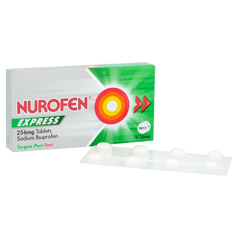 Nurofen Express Ibuprofen 256mg 16 Tablets Image 1
