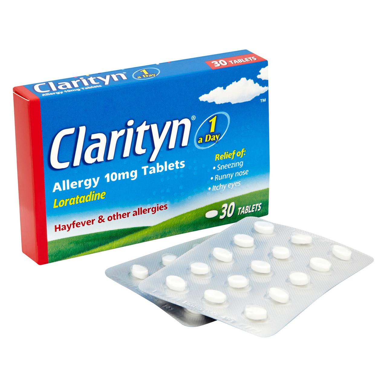 Clarityn Allergy Hayfever Relief 30 Tablets Image https://cdn11.bigcommerce.com/s-g585yu857h/images/stencil/1280w/products/3073/5369/Clarityn-Allergy-Hayfever-Relief__15586__98638.1740667918.jpg1