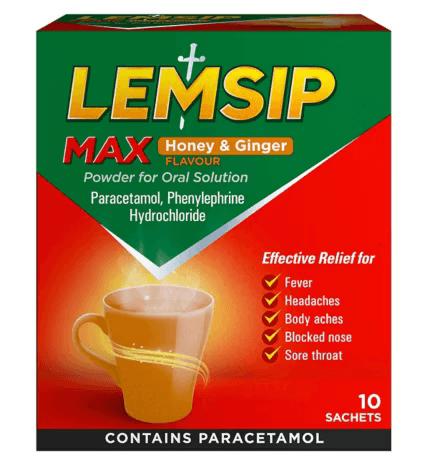 Lemsip Max Honey & Ginger Sachets 10 Sachets Image 1