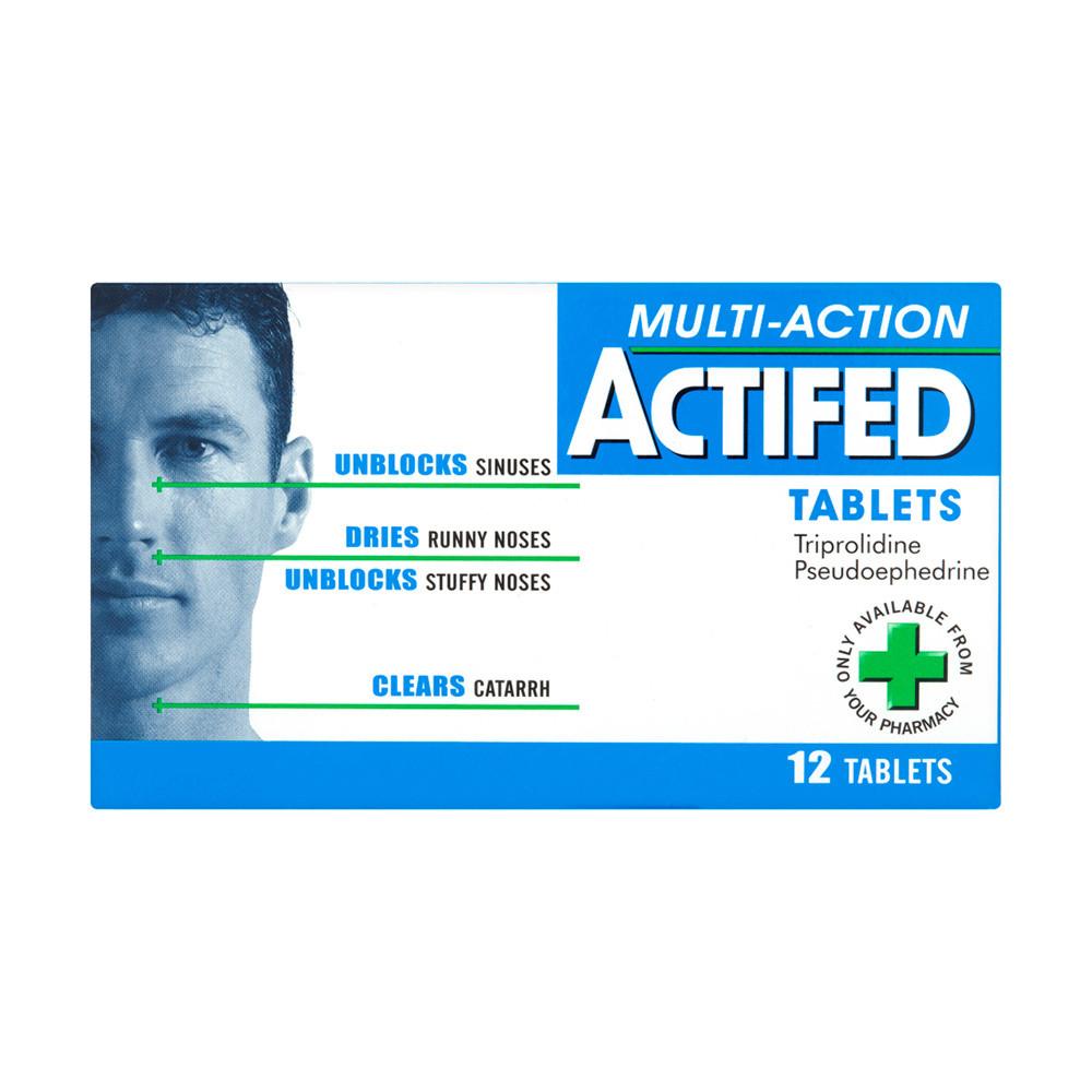 Actifed Multi-Action 12 Tablets Image 1