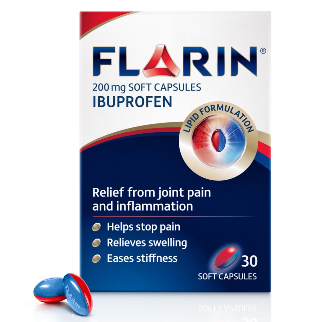 Flarin Ibuprofen 200mg 30 Soft Capsules Image 1