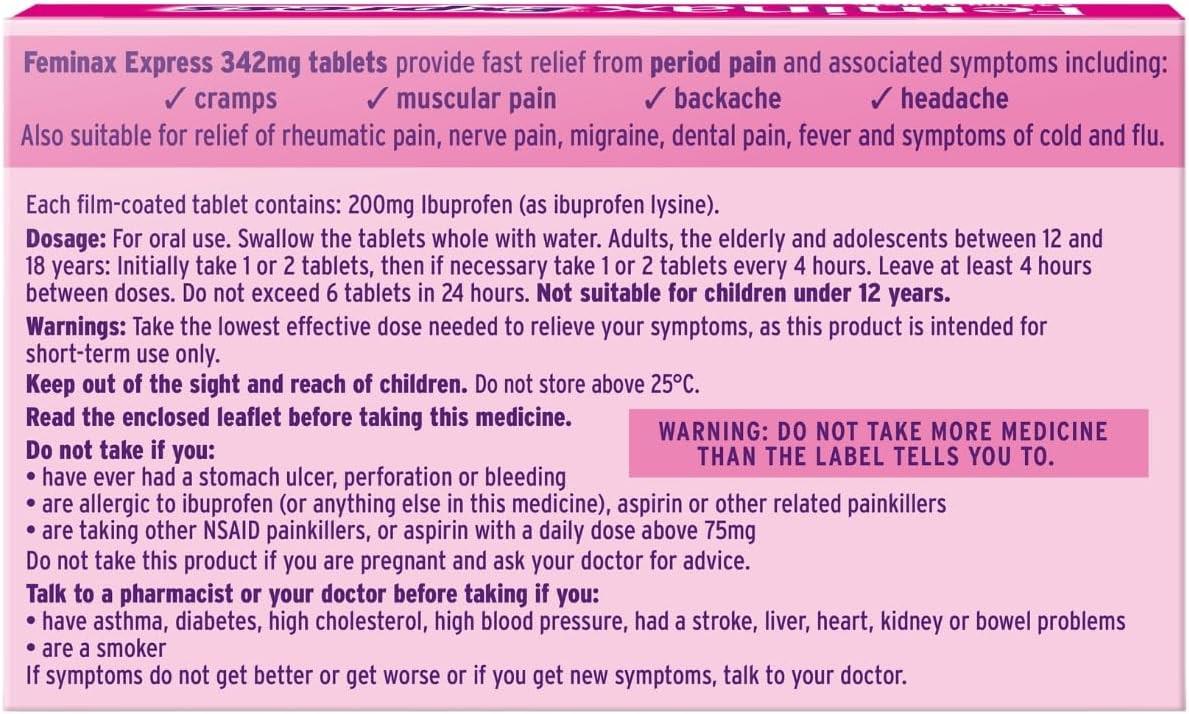 Feminax Express for Period Pain Relief 16 Tablets Image https://cdn11.bigcommerce.com/s-g585yu857h/images/stencil/1280w/products/3198/38525/71kxAbw94lL._AC_SL1500___23413.1788254422.jpg1