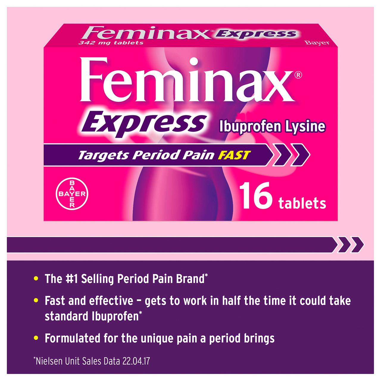 Feminax Express for Period Pain Relief 16 Tablets Image https://cdn11.bigcommerce.com/s-g585yu857h/images/stencil/1280w/products/3198/5580/Feminax-Express-Tablets-for-Period-Pain-Relief__16052__82273.1781536399.jpg1