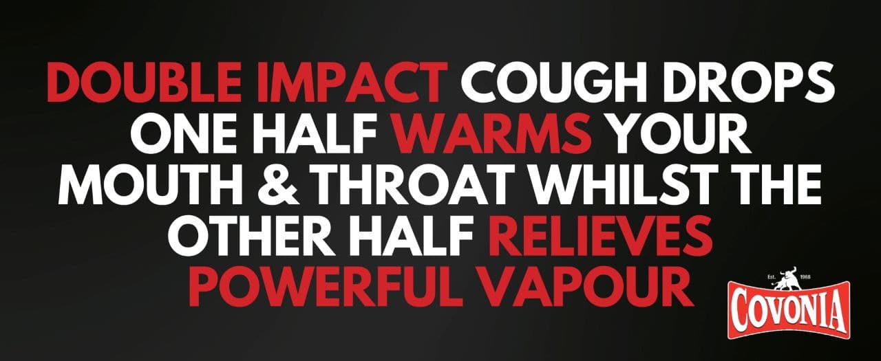 Covonia Double Impact Cough Drops - Strong Original Sugar Free 30g Image https://cdn11.bigcommerce.com/s-g585yu857h/images/stencil/1280w/products/3213/23220/12_covonia_cough_drops_shout_out__03973.1781536118.jpg1