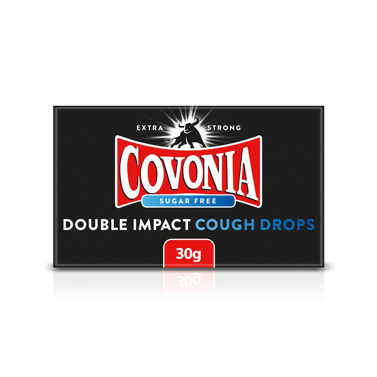 Covonia Double Impact Cough Drops - Strong Original Sugar Free 30g Image 1
