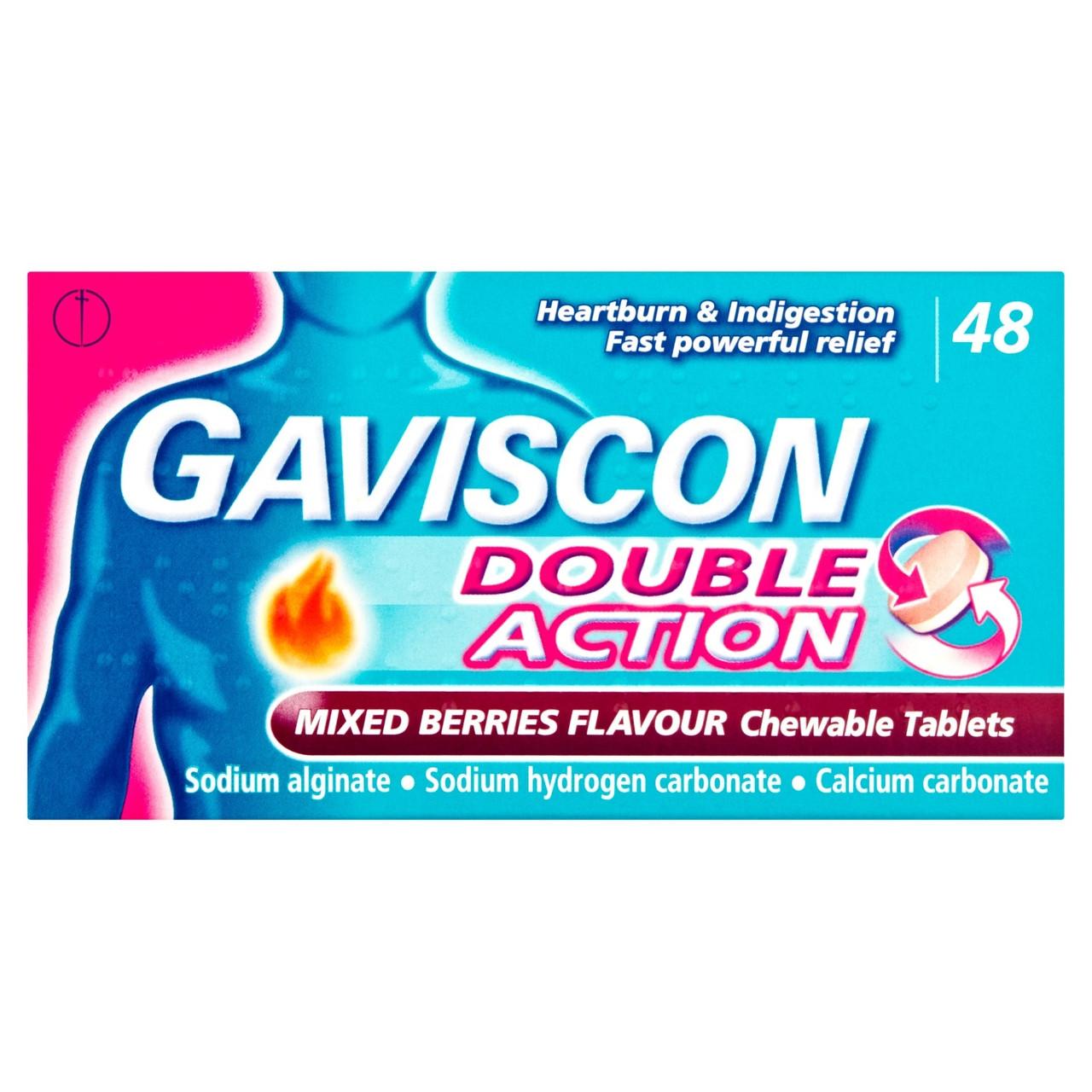 Gaviscon Double Action Mixed Berry 48 Tablets Image 1