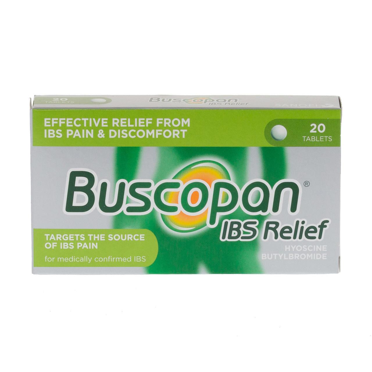 Buscopan IBS Relief Tablets for Stomach Pain Cramps Discomfort 20 Tablets Image 1