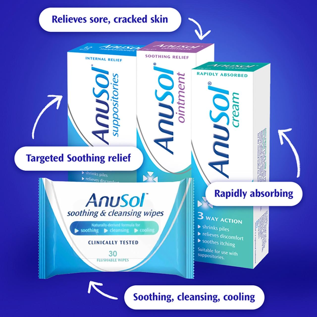 Anusol Soothing & Cleansing Flushable Wipes for Hemorrhoids and Piles Treatment 30 Pack Image https://cdn11.bigcommerce.com/s-g585yu857h/images/stencil/1280w/products/3321/39599/5010724533888_T16___39422.1788871407.jpg1