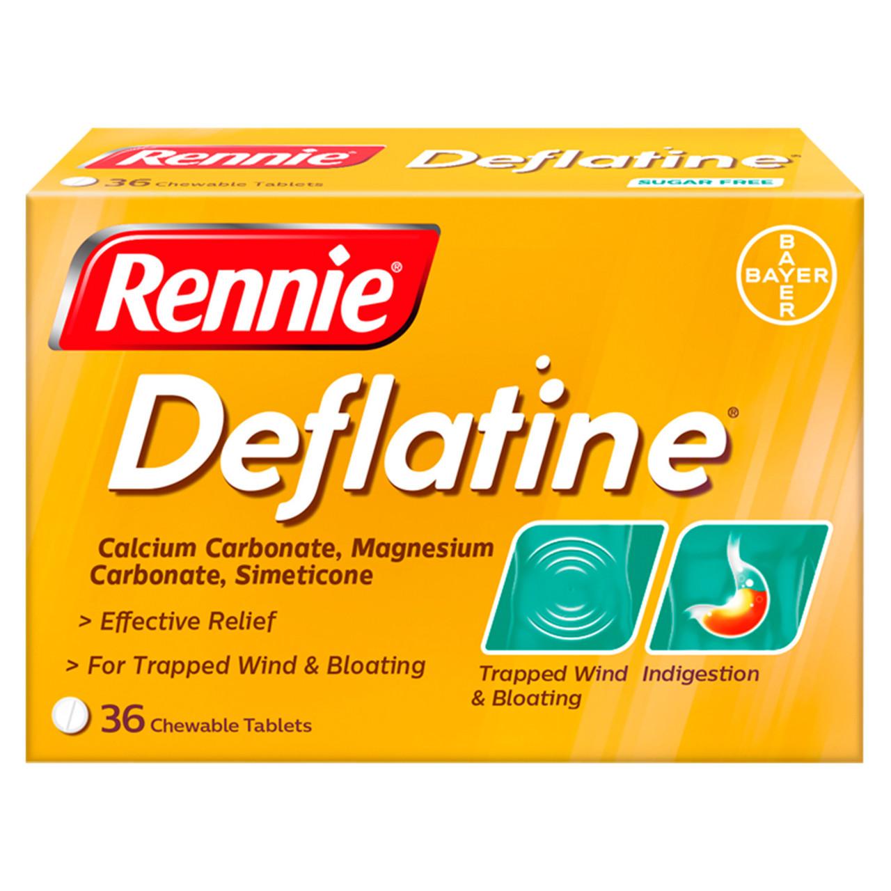 Deflatine Heartburn, Indigestion & Trapped Wind Relief 36 Tablets Image 1