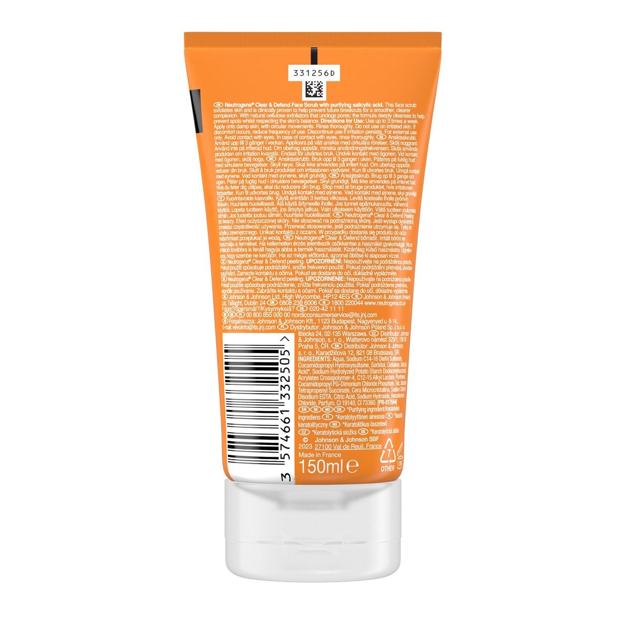 Neutrogena Clear & Defend Facial Scrub 150ml Image https://cdn11.bigcommerce.com/s-g585yu857h/images/stencil/1280w/products/3442/6115/Neutrogena-Clear-%26-Defend-Facial-Scrub__38733__69236.1740667952.jpg1