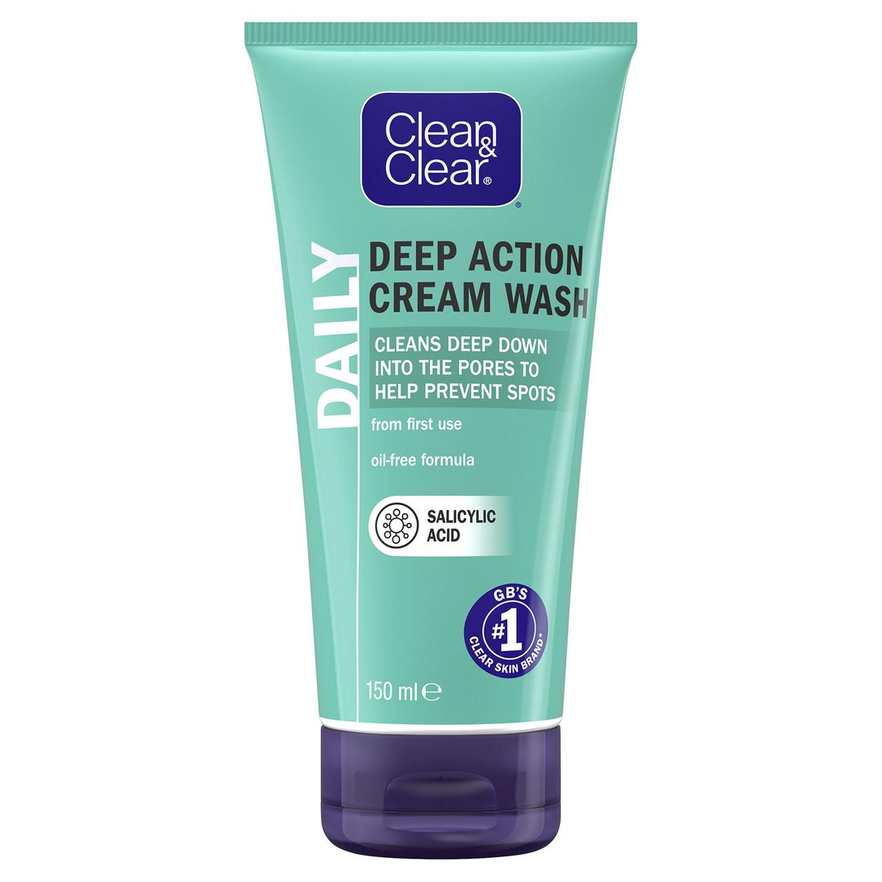 Clean & Clear Deep Action Cream Wash 150ml Image 1