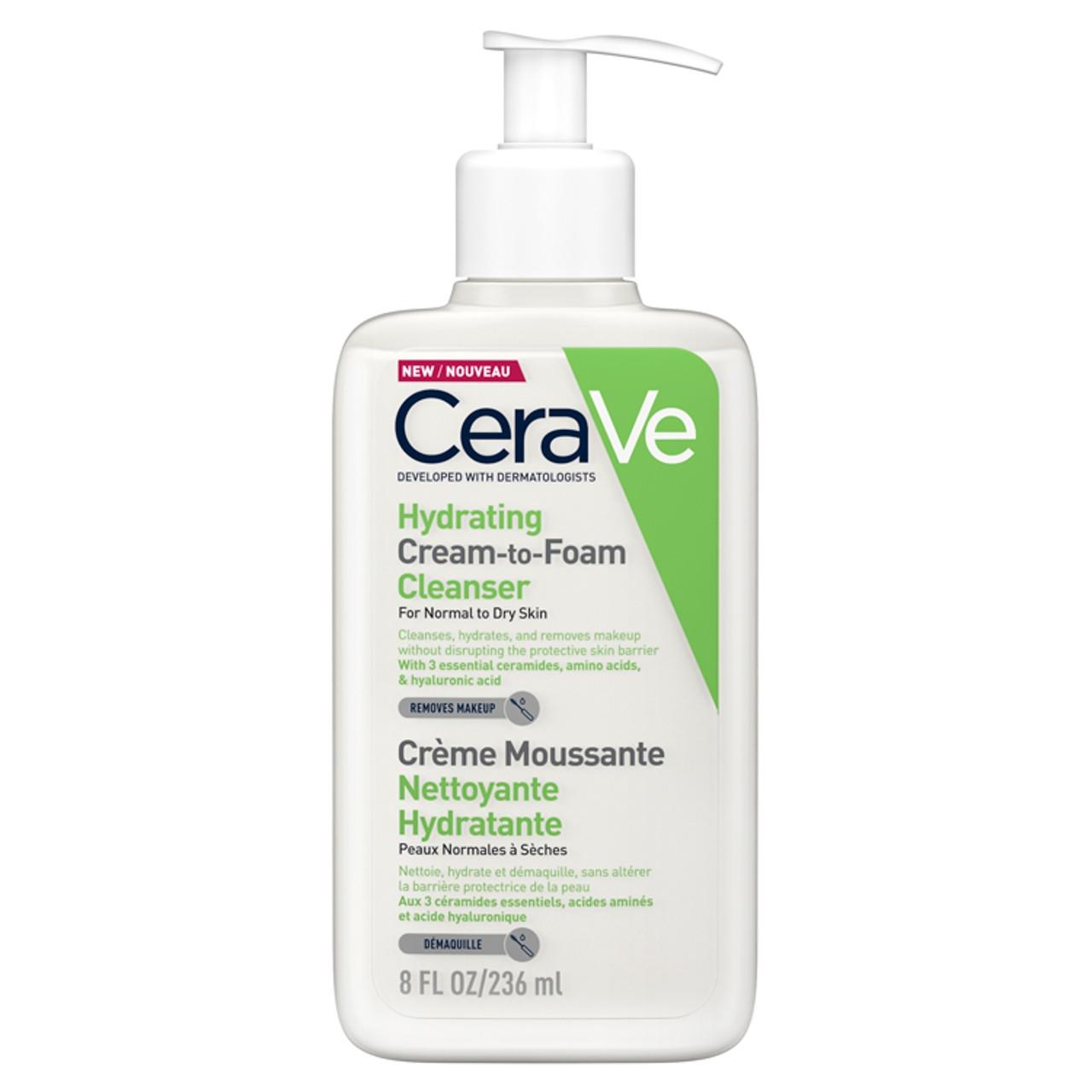 CeraVe Hydrating Cream to Foam Cleanser For Face & Body 236ml Image 1