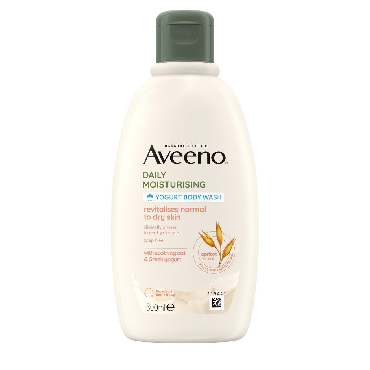 Aveeno Daily Moisturising Yogurt Body Wash With Apricot & Honey 300ml Image 1