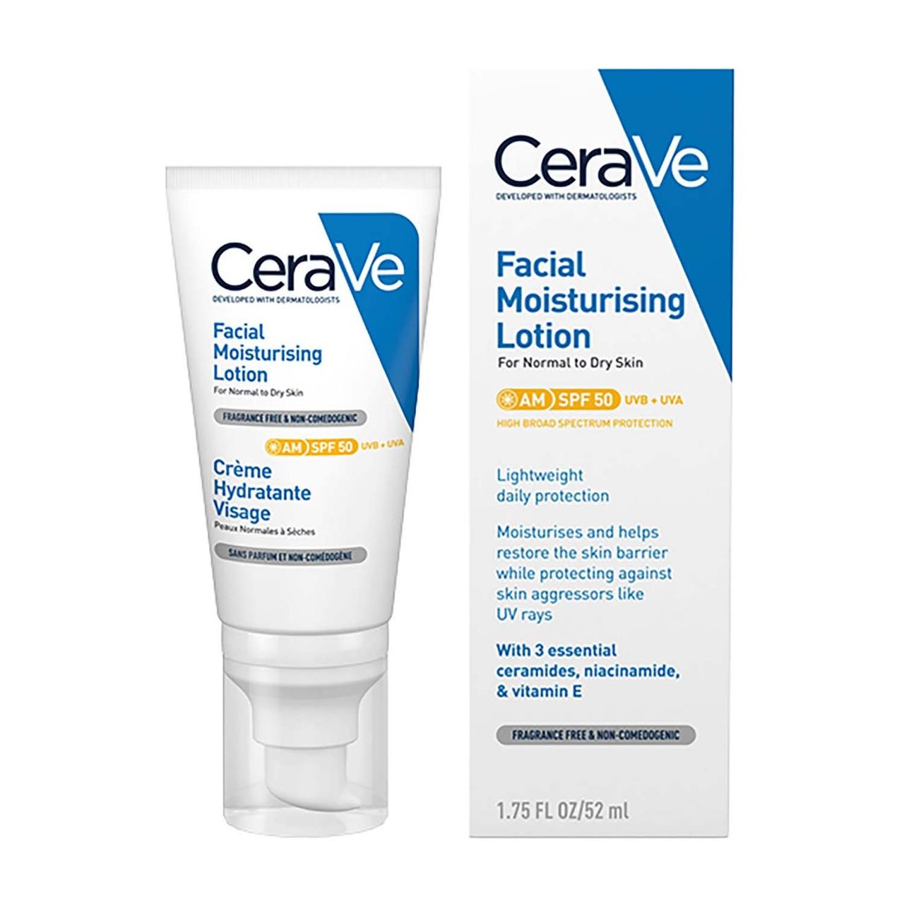 CeraVe AM Facial Moisturising Lotion SPF50 52ml Image 1