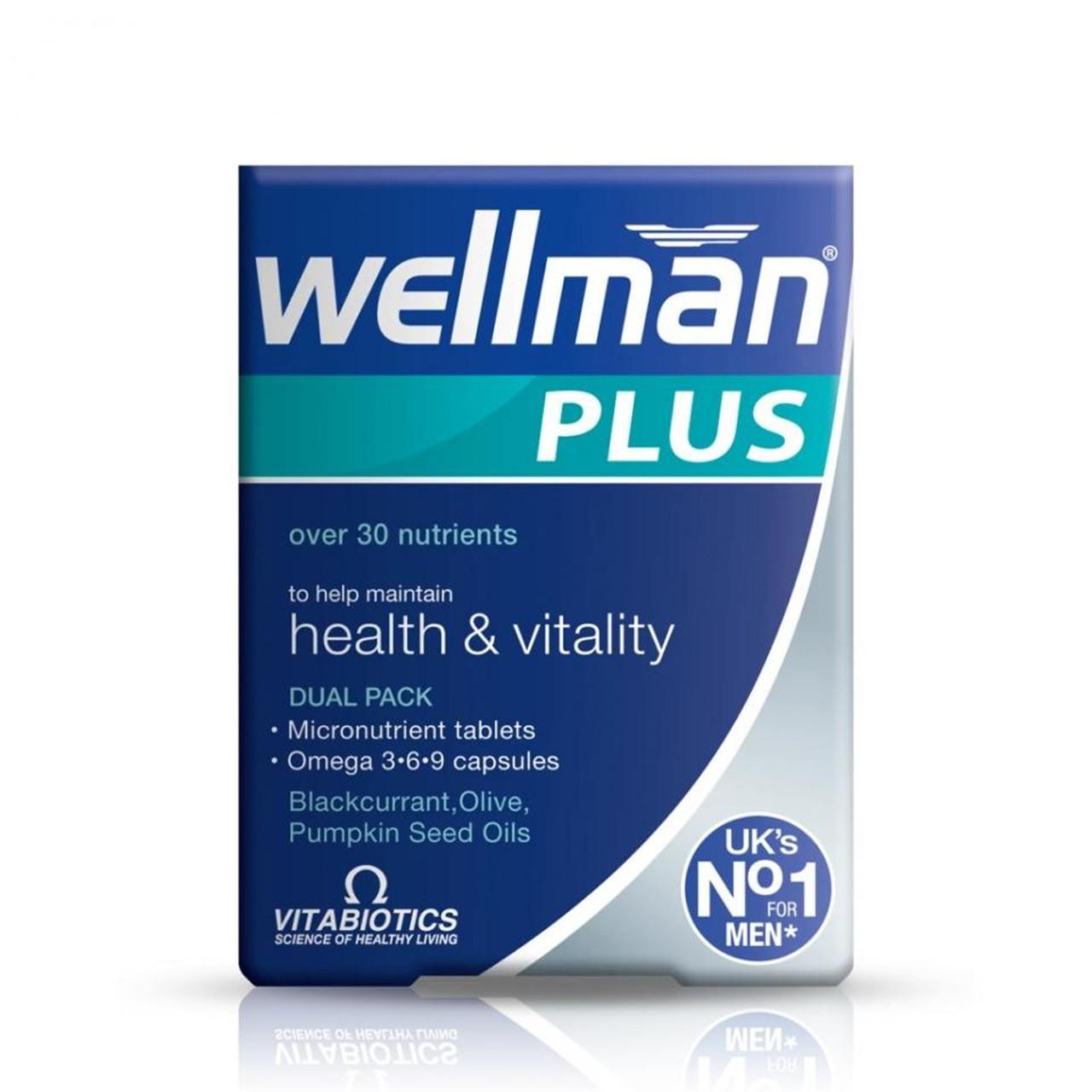 Vitabiotics Wellman Plus Omega 3-6-9 28 Tablets + 28 Capsules Image 1