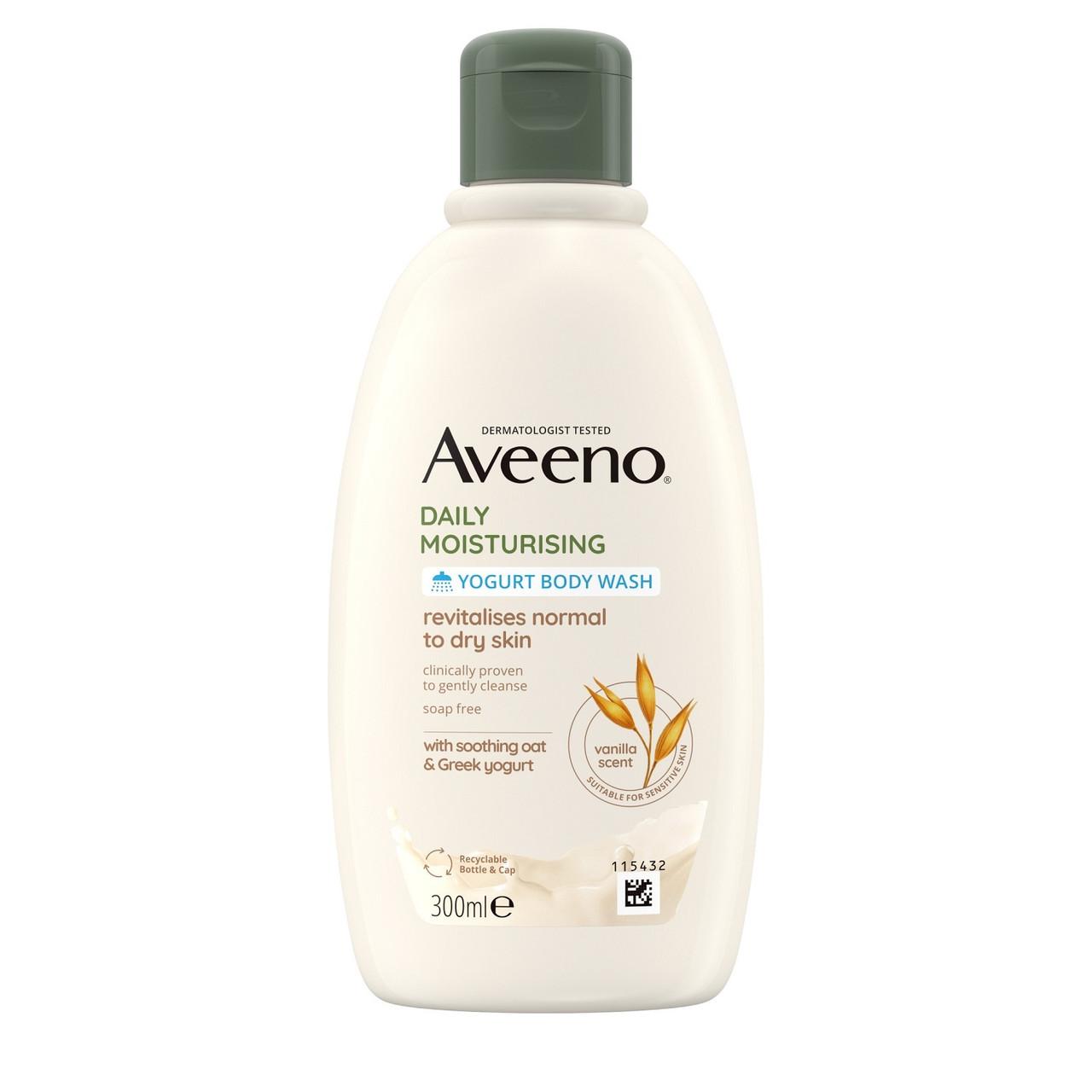 Aveeno Moisturising Yogurt Body Wash Vanilla & Oat Scent 300ml Image 1