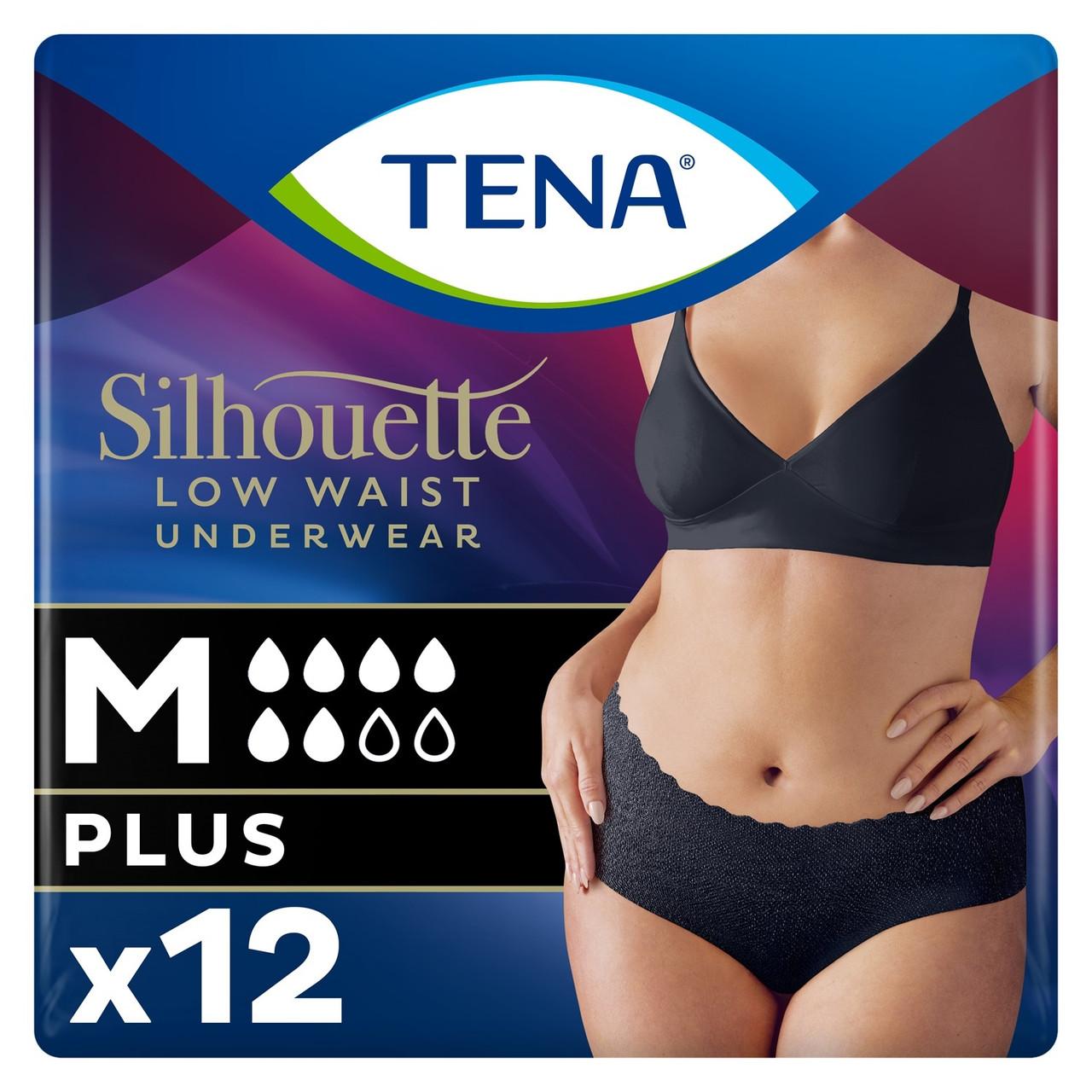 TENA Silhouette Plus Low Waist Black Medium 12 Pack Image 1