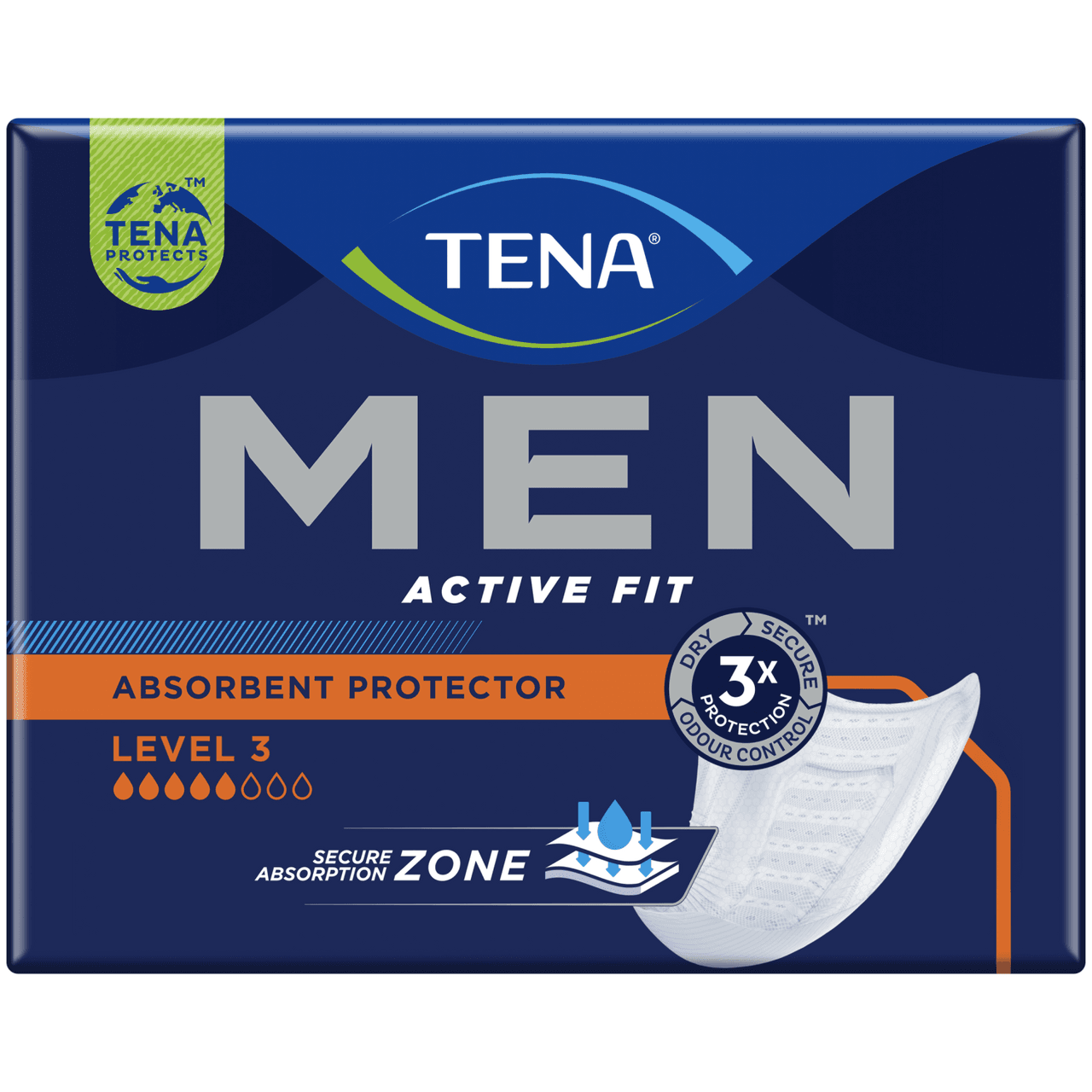 TENA Men Level 3 Incontinence Absorbent Protector 8 Pack Image 1