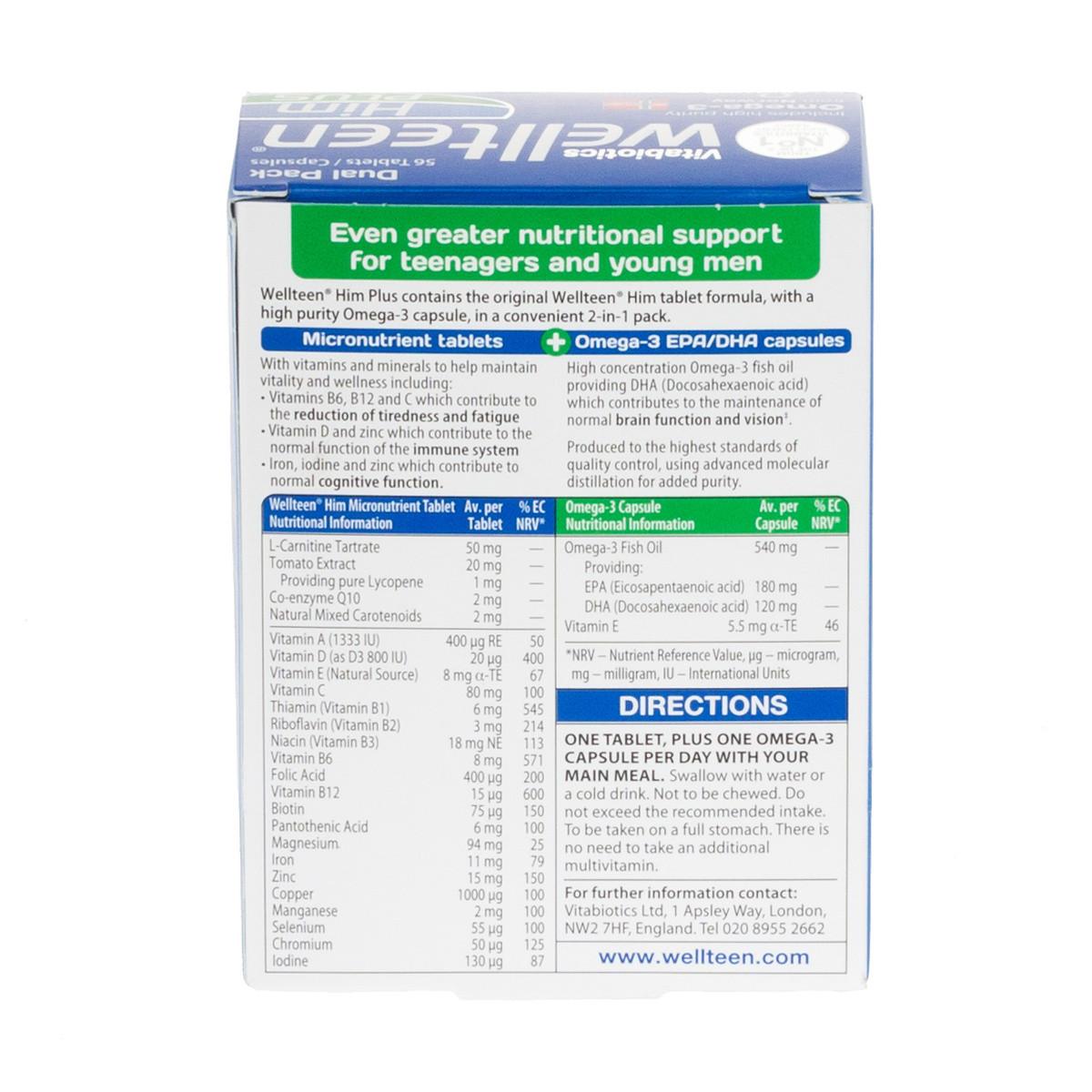Vitabiotics Wellteen Him Plus 56 Tablets Image https://cdn11.bigcommerce.com/s-g585yu857h/images/stencil/1280w/products/4094/7544/Wellteen-Him-Plus__82481__42372.1740668004.jpg1