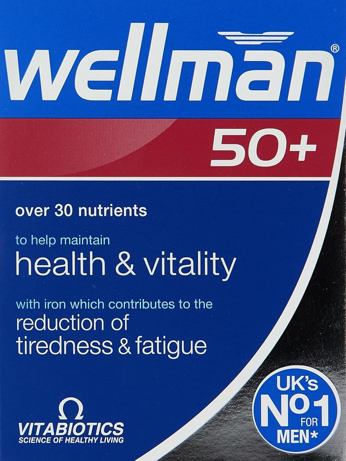 Vitabiotics Wellman 50+ 30 Tablets Image 1