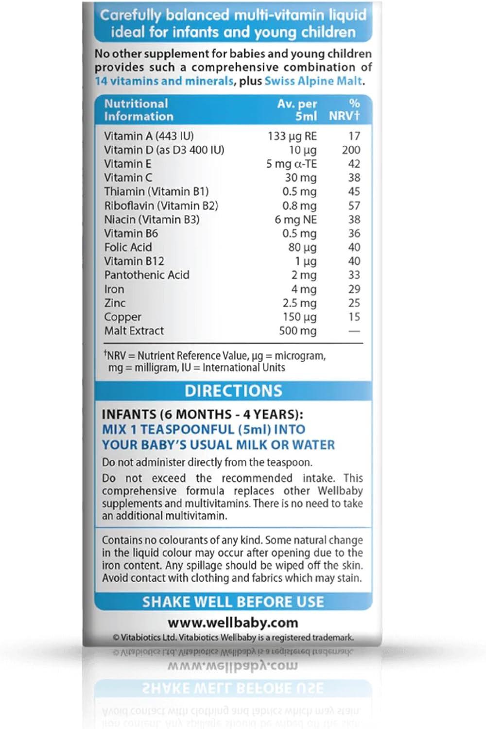 Vitabiotics Wellbaby Multi-Vitamin Liquid 150ml Image https://cdn11.bigcommerce.com/s-g585yu857h/images/stencil/1280w/products/4116/37677/71M7g9V_Q_L._AC_SL1500___32951.1787306286.jpg1