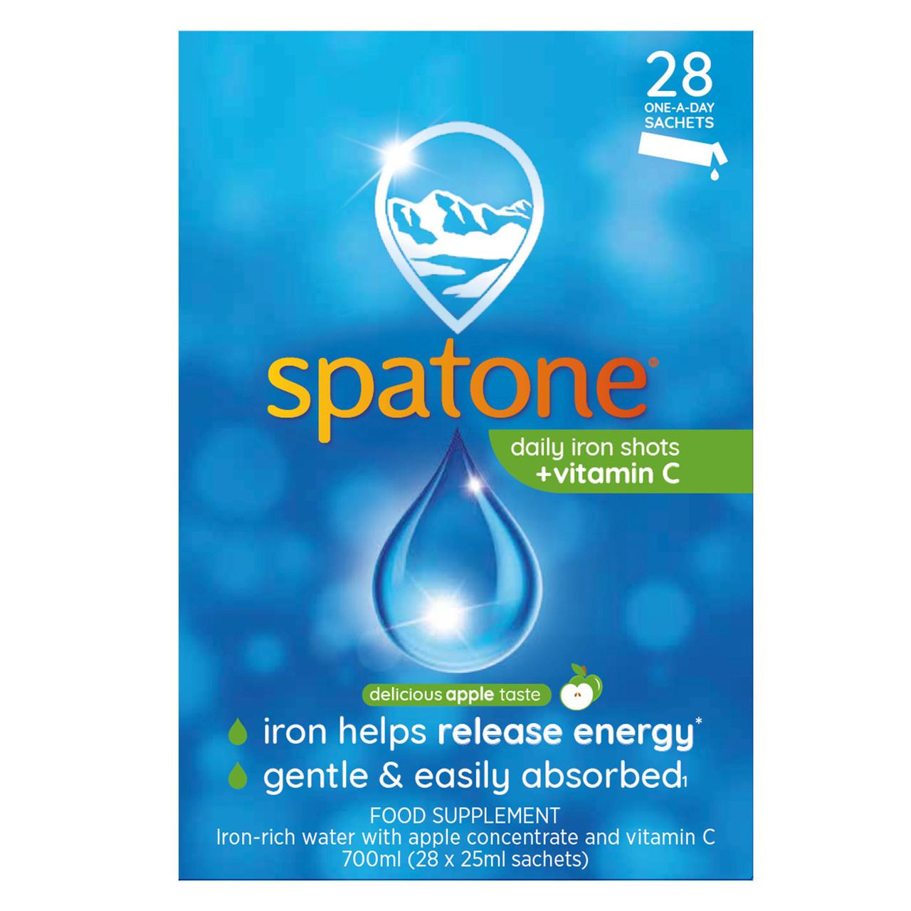 Spatone Natural Liquid Iron Supplement Apple with Vitamin C 28 Sachets Image 1