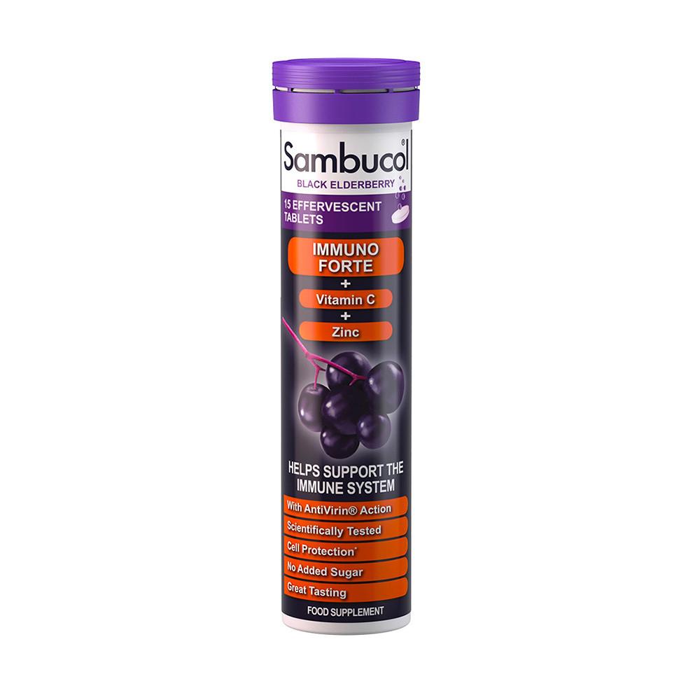 Sambucol Immuno Forte Black Elderberry Effervescent 15 Tablets Image 1