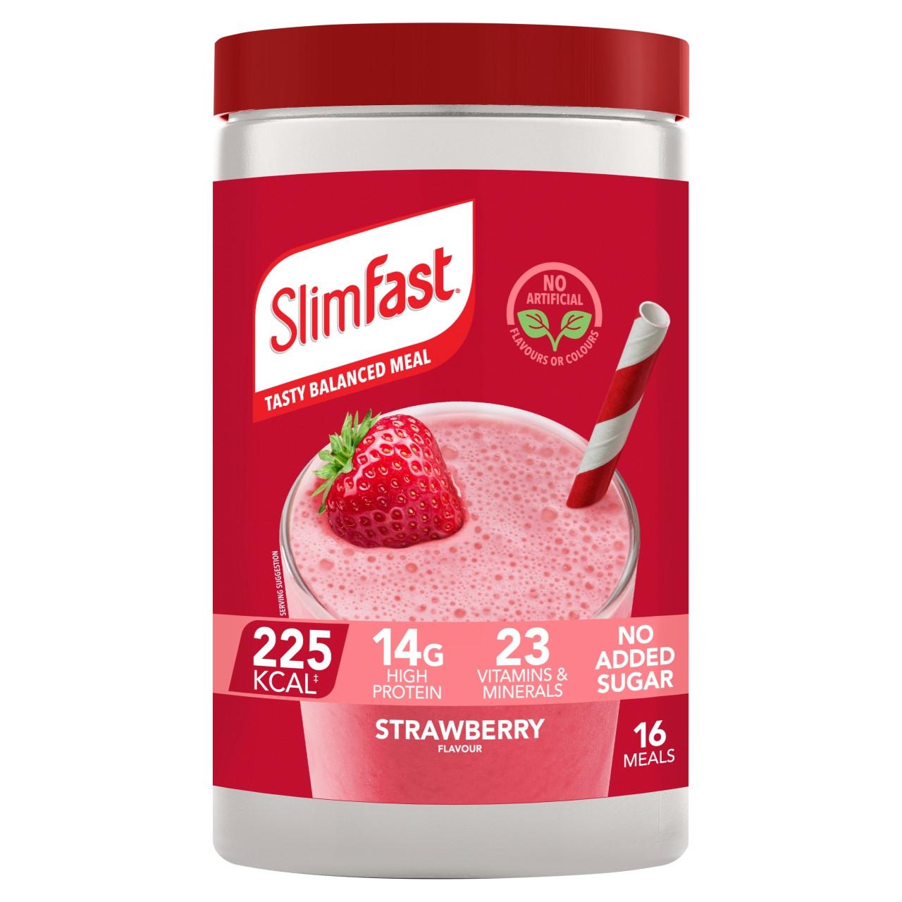 SlimFast Powder Strawberry 584g Image https://cdn11.bigcommerce.com/s-g585yu857h/images/stencil/1280w/products/4134/23256/5055967500877_T1__16899.1761660674.jpg1