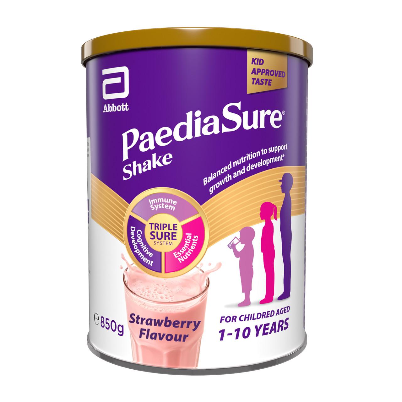 Paediasure Shake Powder Strawberry Flavour Multivitamin Drink for Kids 850g Image 1