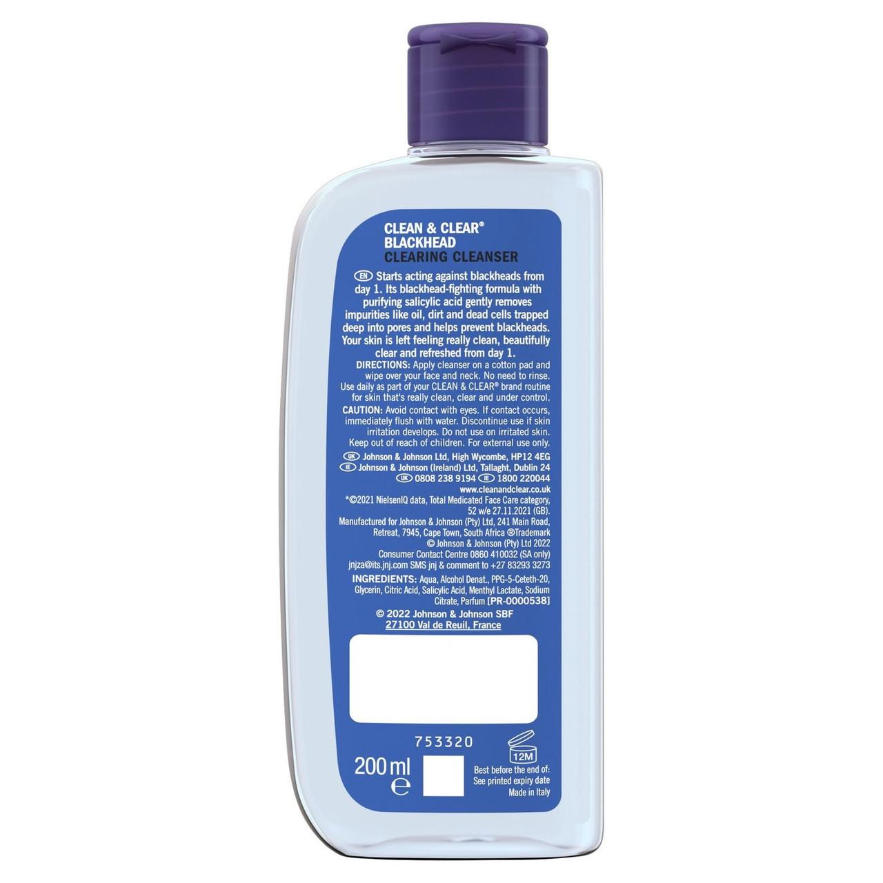 Clean & Clear Blackhead Clearing Cleanser 200ml Image https://cdn11.bigcommerce.com/s-g585yu857h/images/stencil/1280w/products/4181/7692/Clean-%26-Clear-Blackhead-Clearing-Cleanser-__53380__12046.1781536451.jpg1