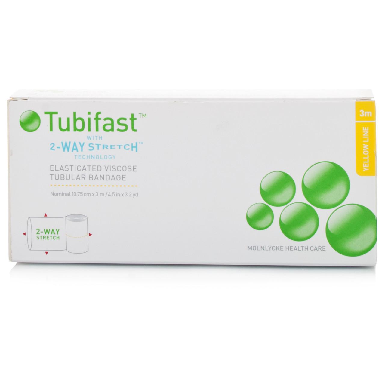 Tubifast 2-Way Stretch Yellow Line Bandage 3m Image 1