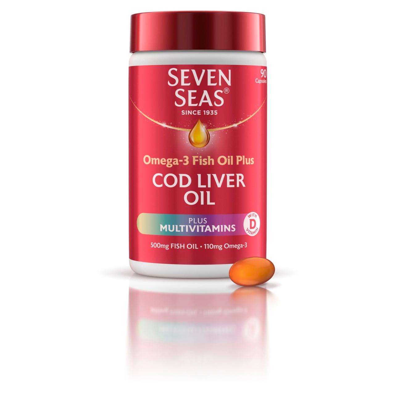 Seven Seas Cod Liver Oil Plus Multivitamins 90 Capsules Image https://cdn11.bigcommerce.com/s-g585yu857h/images/stencil/1280w/products/4222/34999/5012335792104_T13___65053.1784650926.jpg1